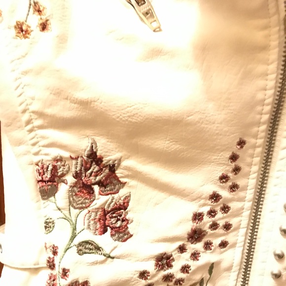 Floral Authentic Leather Jacket with lining - Picture 4 of 7